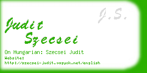 judit szecsei business card